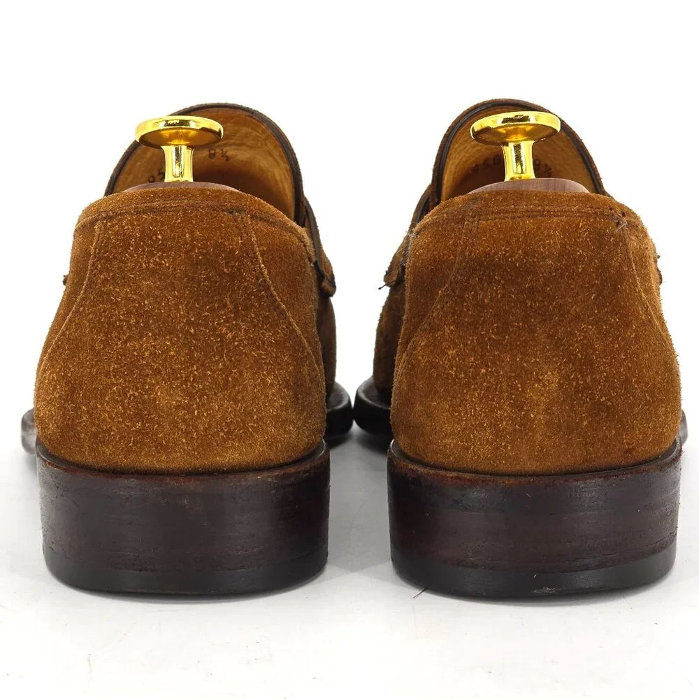 Harris 1913 Handmade Dress Shoes Mens size 8.5 Brown Suede Leather Penny Loafers - Picture 5 of 11